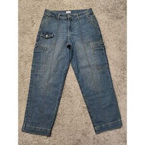 Time and Tru Women's Blue Cargo Jeans Size 6 Denim Pants